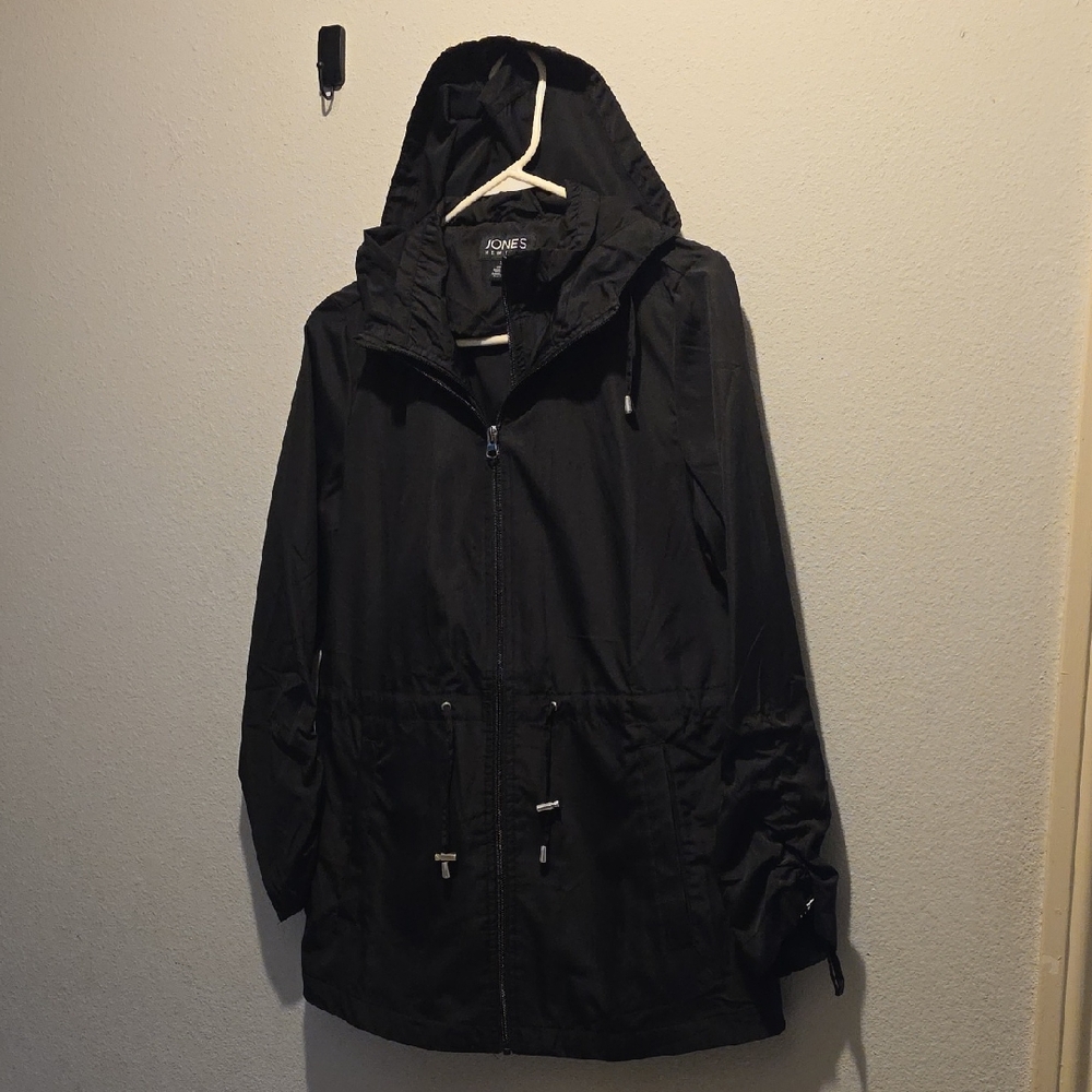 Jones New York Black Utility Jacket with Hood